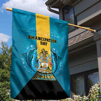 Bahamas Emancipation Day Garden Flag Blue Marlin With Coat Of Arms - Wonder Print Shop