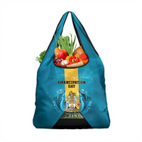 Bahamas Emancipation Day Grocery Bag Blue Marlin With Coat Of Arms - Wonder Print Shop