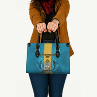 Bahamas Emancipation Day Leather Bag Blue Marlin With Coat Of Arms - Wonder Print Shop