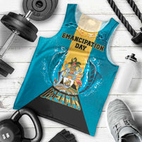 Personalized Bahamas Emancipation Day Men Tank Top Blue Marlin With Coat Of Arms - Wonder Print Shop