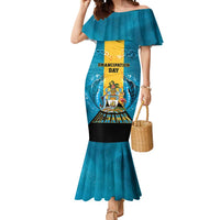 Personalized Bahamas Emancipation Day Mermaid Dress Blue Marlin With Coat Of Arms - Wonder Print Shop