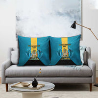 Bahamas Emancipation Day Pillow Cover Blue Marlin With Coat Of Arms - Wonder Print Shop