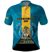 Personalized Bahamas Emancipation Day Polo Shirt Blue Marlin With Coat Of Arms - Wonder Print Shop