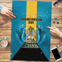 Bahamas Emancipation Day Puzzle Blue Marlin With Coat Of Arms - Wonder Print Shop