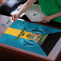 Bahamas Emancipation Day Puzzle Blue Marlin With Coat Of Arms - Wonder Print Shop