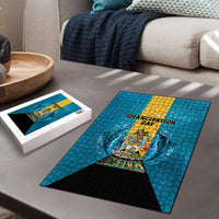 Bahamas Emancipation Day Puzzle Blue Marlin With Coat Of Arms - Wonder Print Shop