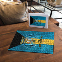 Bahamas Emancipation Day Puzzle Blue Marlin With Coat Of Arms - Wonder Print Shop