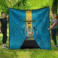 Bahamas Emancipation Day Quilt Blue Marlin With Coat Of Arms - Wonder Print Shop
