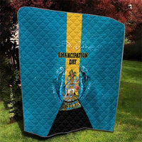 Bahamas Emancipation Day Quilt Blue Marlin With Coat Of Arms - Wonder Print Shop