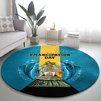 Bahamas Emancipation Day Round Carpet Blue Marlin With Coat Of Arms - Wonder Print Shop