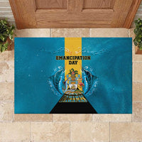 Bahamas Emancipation Day Rubber Doormat Blue Marlin With Coat Of Arms - Wonder Print Shop