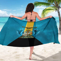 Bahamas Emancipation Day Sarong Blue Marlin With Coat Of Arms - Wonder Print Shop