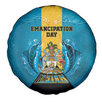 Bahamas Emancipation Day Spare Tire Cover Blue Marlin With Coat Of Arms - Wonder Print Shop