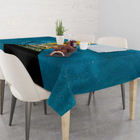 Bahamas Emancipation Day Tablecloth Blue Marlin With Coat Of Arms - Wonder Print Shop