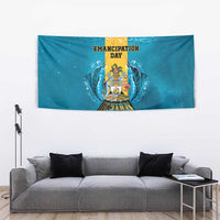 Bahamas Emancipation Day Tapestry Blue Marlin With Coat Of Arms - Wonder Print Shop