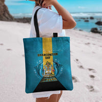 Bahamas Emancipation Day Tote Bag Blue Marlin With Coat Of Arms - Wonder Print Shop