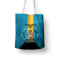 Bahamas Emancipation Day Tote Bag Blue Marlin With Coat Of Arms - Wonder Print Shop