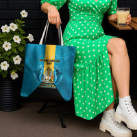 Bahamas Emancipation Day Tote Bag Blue Marlin With Coat Of Arms - Wonder Print Shop