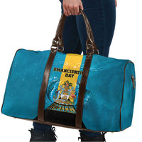 Bahamas Emancipation Day Travel Bag Blue Marlin With Coat Of Arms - Wonder Print Shop