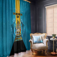 Bahamas Emancipation Day Window Curtain Blue Marlin With Coat Of Arms - Wonder Print Shop