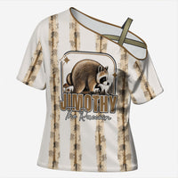 Jimothy The Raccoon Cross Shoulder Shirt Seattle Trash Panda Lover