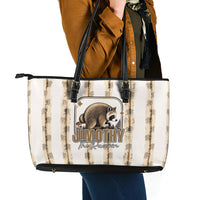 Jimothy The Raccoon Leather Tote Bag Seattle Trash Panda Lover
