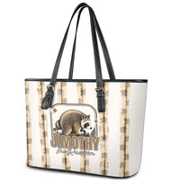 Jimothy The Raccoon Leather Tote Bag Seattle Trash Panda Lover