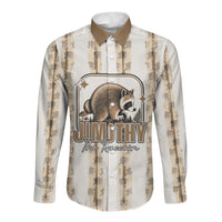 Jimothy The Raccoon Long Sleeve Button Shirt Seattle Trash Panda Lover