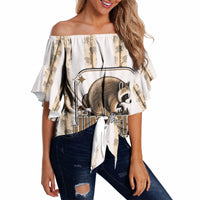 Jimothy The Raccoon Off Shoulder Wrap Waist Top Seattle Trash Panda Lover