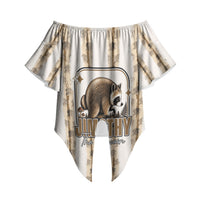 Jimothy The Raccoon Off Shoulder Wrap Waist Top Seattle Trash Panda Lover