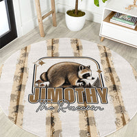 Jimothy The Raccoon Round Carpet Seattle Trash Panda Lover