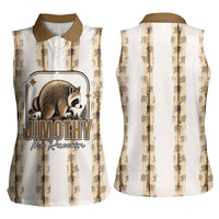 Jimothy The Raccoon Women Sleeveless Polo Shirt Seattle Trash Panda Lover