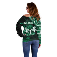 Nigeria Yoruba Festival Off Shoulder Sweater Eko Spirit Eyo Masquerade LT05 - Wonder Print Shop