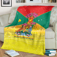 Grenada Christmas Blanket Coat Of Arms Bougainvillea Wreath - Wonder Print Shop