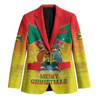 Personalized Grenada Christmas Blazer Coat Of Arms Bougainvillea Wreath - Wonder Print Shop
