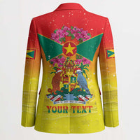 Personalized Grenada Christmas Blazer Coat Of Arms Bougainvillea Wreath - Wonder Print Shop