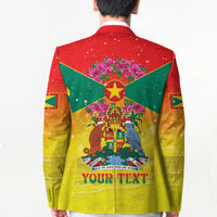 Personalized Grenada Christmas Blazer Coat Of Arms Bougainvillea Wreath - Wonder Print Shop