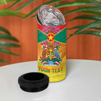 Personalized Grenada Christmas 4 in 1 Can Cooler Tumbler Coat Of Arms Bougainvillea Wreath - Wonder Print Shop