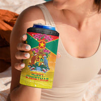 Personalized Grenada Christmas 4 in 1 Can Cooler Tumbler Coat Of Arms Bougainvillea Wreath - Wonder Print Shop
