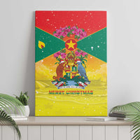 Grenada Christmas Canvas Wall Art Coat Of Arms Bougainvillea Wreath - Wonder Print Shop