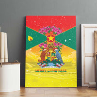 Grenada Christmas Canvas Wall Art Coat Of Arms Bougainvillea Wreath - Wonder Print Shop