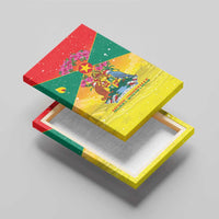 Grenada Christmas Canvas Wall Art Coat Of Arms Bougainvillea Wreath - Wonder Print Shop