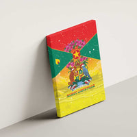 Grenada Christmas Canvas Wall Art Coat Of Arms Bougainvillea Wreath - Wonder Print Shop