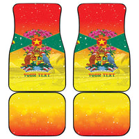 Personalized Grenada Christmas Car Mats Coat Of Arms Bougainvillea Wreath - Wonder Print Shop