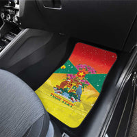 Personalized Grenada Christmas Car Mats Coat Of Arms Bougainvillea Wreath - Wonder Print Shop
