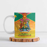 Personalized Grenada Christmas Ceramic Mug Coat Of Arms Bougainvillea Wreath - Wonder Print Shop