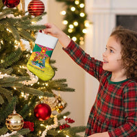 Personalized Grenada Christmas Stocking Coat Of Arms Bougainvillea Wreath - Wonder Print Shop