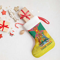 Personalized Grenada Christmas Stocking Coat Of Arms Bougainvillea Wreath - Wonder Print Shop