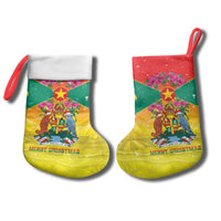 Personalized Grenada Christmas Stocking Coat Of Arms Bougainvillea Wreath - Wonder Print Shop