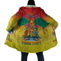 Personalized Grenada Christmas Cloak Coat Of Arms Bougainvillea Wreath - Wonder Print Shop